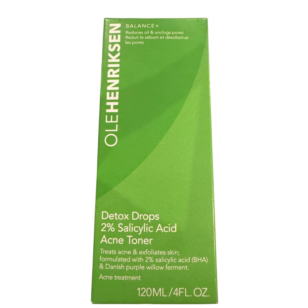Ole Henriksen Balance+Detox Drops 2% Salicylic Acid Acne Toner 4oz BHA Treatment